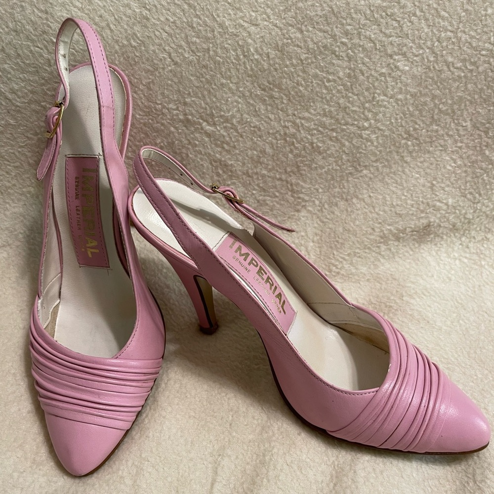 Imperial medium pink genuine leather upper heels. size 5M